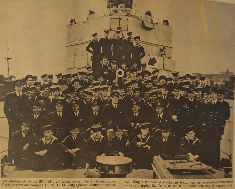 The last known photograph of the St. Croix ship's company taken in St. John's Newfoundland on May 30, 1943 (NAC PA 192997)